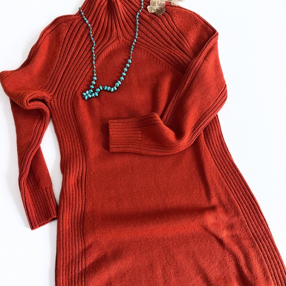 Talbots Mockneck Sweater Dress NWT Women’s Small – Ribbed Knit Midi Long Sleeve - Picture 2 of 8